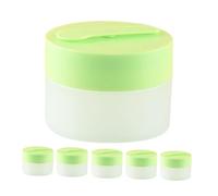 Healeved 6 Pièces Pots de Crème Vides Plastique avec Cuillère Magnétique et Intérieur Remplaçable Contenants Cosmétiques Rechargeables pour Crème Visage Pots Rond Mat Ergonomique pour