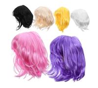 Healeved 6 Pièces Set de Perruques Courtes Bob Colorées Perruques Synthétiques Hypoallergéniques pour Fête Halloween et Cosplay Femme Entretien Facile et Look Naturel