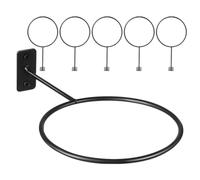 Healeved 6 Pièces Support Mural en Fer Noir pour Ballon de Sport Multi-Usage, Installation Facile, Compatible Football, Basketball, Rugby, pour Salle de Sport et Entraînement