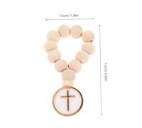 Healeved 6 Pièces Wooden Baptismal Rosary Beads With Crucifix Pendant In Organza Bag Wood Crafts Keepsake For Shower First Communion Confirmation Gifts