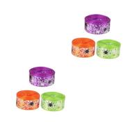 Healeved 6 Rouleaux Ruban Halloween Polyester Orange Vert pour Décorations de Fête Ornements et Bricolage Araignée Toile Araignée