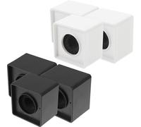 Healeved 6 Supports de Microphone Cube Drapeau ABS Isolation Acoustique Coins Arrondis 6 Pièces Noir et Blanc Station Drapeau Micro sans Fil pour Interviews et Réunions