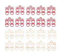 Healeved 60 Pièces Charms Double Heureux en Alliage pour Décorations de Mariage Faites Maison et Créations de Pendentifs