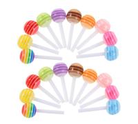 Healeved 60pièces Breloques Résine pour Ongles Forme de Sucettes et Bonbons Accessoires pour Nail Art Décorations Pratiques et Colorées