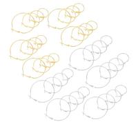 Healeved 64 Boucles D’Oreilles Créoles Rondes Ouvertes à Fermoir Nœud de Crevette Ensemble Vintage 4 Tailles en Métal Doré et Blanc K Kit Accessoires DIY pour Création Bijoux Femme