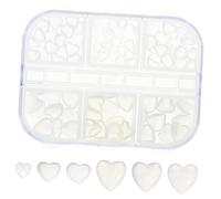 Healeved 6grilles Breloques Cœur Pour Nail Art Résine Transparente Accessoires Manucure Diy Décorations Ongles