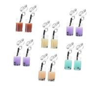 Healeved 6paires Boucles Oreilles Pendantes Forme De Perles Mixtes Oreilles Fantaisie Plastique Accessoire Pour Jours