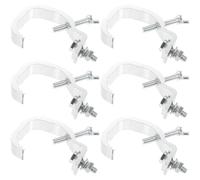 Healeved 6pcs Crochets pour Lampes de Scène en Alliage D'aluminium Argenté, Capacité 20kg, Vis Réglables, Installation Facile pour Lampes LED et Projecteurs Mobiles