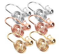 Healeved 6Pièces Boucles Oreilles à Clip Inoxydable De Boucles Oreilles Spiralées Non Percées Pour Adolescentes Style Élégant Pour Look