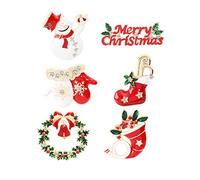 Healeved 6pièces Broches De Noël à Motifs Accessoires Pour Cheveux Épingles à Pull Badges De Fête Set