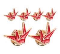 Healeved 6pièces Epingle Origami Alliage Broche Badge Style Dessin Animé Décorative pour Femmes à Épingler sur Vêtements et Sacs