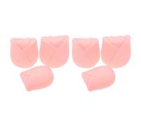 Healeved 6pièces Kit de Protège-pinceaux de Maquillage Silicone Étanches Organisateur de Voyage pour Pinceaux Design Forme de Rose Protection pour Outils de Beauté