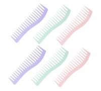 Healeved 6pièces Peigne à Dents Larges Plastique Pour Cheveux Bouclés De Démêlant Et Stylisant Et