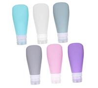 Healeved 6pièces Set De Bouteilles De Voyage Silicone Contenants Cosmétiques Étanches Rose Vert Pour Lotion Et Maquillage