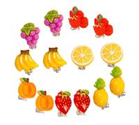 Healeved 7 paires Boucles Oreilles à Clip pour Garçon Fille Ensemble Bijoux Festifs Résine avec Motifs de Fruits pour Accessoires Ludiques pour Fêtes Anniversaire