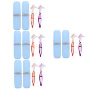 Healeved 8 Ensembles boîte à Brosse à Dents brosses comprimés Trousse Boite de Rangement Brosse à Dents de Nettoyage Pratique Brosse pour prothèses Double Face Plastique