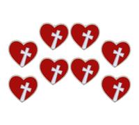 Healeved 8 Pièces Broche Cœur Rouge avec Croix Rouge Symbole de Charité et Sensibilisation Don de Sang Accessoire Élégant pour Événements Solidaires