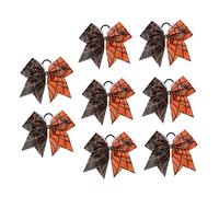 Healeved 8 pièces Élastiques Cheveux Nœud Halloween Garçon Fille Bandeaux Cheveux Orange Motif Toile Araignée Accessoires Doux et Confortables pour Filles