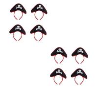 Healeved 8 Pièces Halloween Pirate Hair Hoops Set For Boys Lightweight Durable Nonwoven Costume Accessory For Party Festival