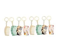 Healeved 8 Pièces Mini-peigne Peigne à Dents Larges Porte-clés Créatif Peigne De Poche Peigne Porte-clés Peigne Peigne Démêlant Peigne Portatif Porte-clés Peigne Feuille D'acétate