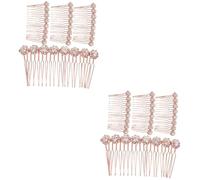 Healeved 8 Pièces peigne pince à cheveux de mariage pince à cheveux frange joyaux de cheveux pour femmes cheveux strass barrettes hair charms hair toppers accessoires pour cheveux Golden