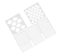 Healeved 8 Pièces Pochoirs Écailles Poisson Réutilisables Plastique Pet Modèles pour Peinture Murale Visage et Corps Ensemble de Stencils Flexible et Facile à Nettoyer pour Loisirs Créatifs