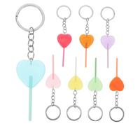 Healeved 8 pièces Porte Clés Sucette Cœur Créatif Lot de Résine Phosphorescente Accessoires Sac à Main Colorés Lumineux pour et