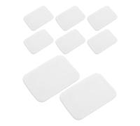 Healeved 8 Pièces Poudre Compacte Rectangulaire 3g avec Applicateur Fin en Cuir Pu Blanc, Léger et Confortable, pour Paquet de Maquillage