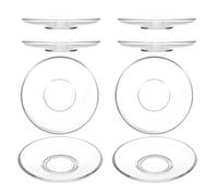 Healeved 8 Pièces Soucoupes à Thé Construction Stable en Verre Transparent Rondes Légères pour Organisation Cuisine et Événements Familiaux