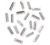 Healeved 80 Pendentifs DIY en Alliage Mots Inspirants Lot 20 Modèles X 4 Pièces Accessoires Création Bijoux pour Bracelets Colliers Matériel Décoration Personnalisée