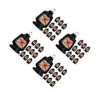 Healeved 80 Pièces Breloques Mini Lanterne Rétro en Résine Noire | Détails Vintage, Finition Robuste, Usage DIY Bijoux et Décor de Table, Lot Polyvalent pour Atelier Créatif