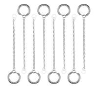 Healeved 8pcs Boucles D'oreilles Anti-perte en Acier Titane Argentées Chaîne pour Écouteurs, Maintien Confortable et Portabilité Facile, pour Sport et Gym