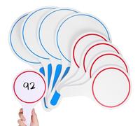 Healeved 8pièces Panneaux Effaçables à Sec pour Vote et Score Ardoises Portables Rouges Bleues Tableaux Réponse Vierges pour Enseignement et Jeux