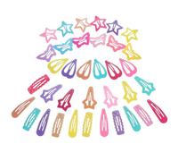 Healeved 90pièces Snap Hair Clips Colorés Étoiles Et Cœurs Accessoires Pour Filles Adolescents Et Femmes Pour Fêtes Et École
