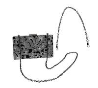 Healeved à Main Brodé De Banquet De Rangement De Fête Pochette De Soirée Bourse d'embrayage Classique Bourse du Soir De Poche à Chaîne De Filles Métal Silver