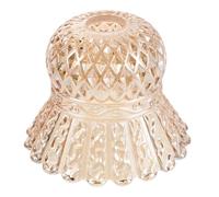 Healeved Abat-jour en Verre Beige à Bord Festonné pour Lampe de Table et Lampadaire, Diffusion Douce de Lumière, Style Vintage et Forme Fleur Tambour