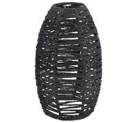 Healeved Abat-Jour Tissé Imitation Rotin Noir pour Lampe Suspendue Abat-Jour Décoratif Réutilisable Protection Lampe pour Restaurant et Salle à Manger Design en Papier Tressé Robuste