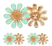 Healeved Accessoires de Décoration en Cuivre et Cristaux de Fleur 6 Pièces Légers de Vêtements et Chaussures pour Bricolage et Créations Artisanales Féminines