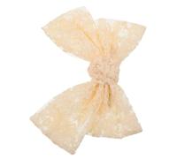 Healeved accessoires pour cheveux en dentelle gland agrafe mignon arc noeud pinces à cheveux brodées à la main pince à cheveux nœud accessoires coquettes pour femmes en tissu Beige