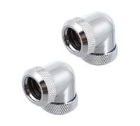 Healeved Adaptateur D'extension 2pcs en Laiton pour Refroidissement à Eau Pc, Raccord Rotatif à 90 Degrés, Joint Triple O-ring, Léger, Compatible Tube Rigide Argenté