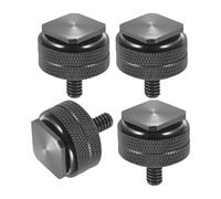 Healeved Adaptateur en Alliage D'aluminium Noir Double Vis 1/4 Pouce et Sabot Hot Shoe 4 Pcs Liaison Flash Appareil pour Photo Trépied