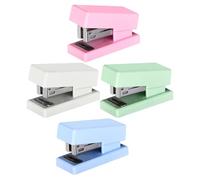 Healeved Agrafeuse Manuelle Portable 4 Pièces Multicolore en Métal Antidérapante Mini Agrafeuse Multifonctionnelle Agrafes en Acier Inoxydable pour École Bureau et Voyage