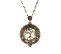 Healeved Alliage Collier Pendentif Arbre Creux Rétro, Loupe | Design Rabattable pour Lire les Petits Caractères, Bijou Créatif pour Détails et Shopping, Style Ancien