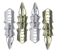 Healeved Anneaux de Joint Articulés 4 Pièces Métal Alliage Rétro Punk pour Doigts Cosplay Halloween Femmes