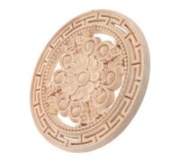 Healeved Applique Décorative en Bois Brut Sculpté 20X20 CM Motif Floral Vintage Décoration Murale et Meuble de Style Campagnard Incrustation de Fleur Artisanale Non Peinte pour Portes