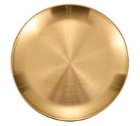 Healeved Assiette Dorée en Acier Inoxydable 14 CM, Plateau de Service Rond pour Apéritif, Fruits et Plats Occidentaux, Accessoire Photo et Support de Dîner Ménager Polyvalent