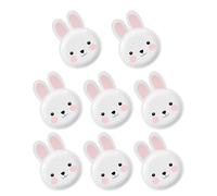 Healeved Assiettes en Papier Lapin 8 Pièces 9.4X6.6 Pouces Ensemble Vaisselle Jetable pour Fête Familiale de Pâques