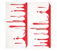 Healeved Autocollants D’Halloween pour Voiture Effet Sang Dégoulinant Rouge 30 X 14 CM 1 Paire Autocollants D’Horreur Auto-Adhésifs Amovibles pour Capot Phares et Carrosserie Décoration