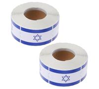 Healeved Autocollants Drapeau d'Israël 1000 Pcs en 2 Rouleaux Adhésifs pour Scrapbooking Agenda Décoration Bouteilles Valises et Fêtes Israéliennes