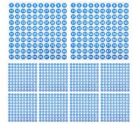 Healeved Autocollants Numérotés Ronds Étanches 10 Mm, 50 Feuilles D’étiquettes Autocollantes pour Organisation Bureau et Classification Vêtements, Chiffres Blancs sur Fond Bleu, Usage